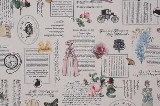 Dekostoff aus reiner Baumwolle mit nostalgischem Design 