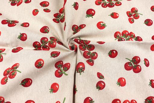 Deko-Stoff in Leinenoptik mit Tomaten 