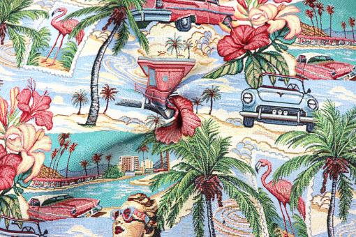 Gobelin-Stoff mit tropischem Retro-Design 