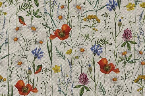Dekostoff Digitaldruck - Wiesenblumen 