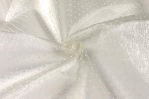 Beflockter Organza mit Tupfen - Champagner 