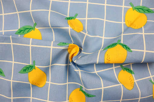 Dekostoff Outdoor mit Zitrus-Karo 