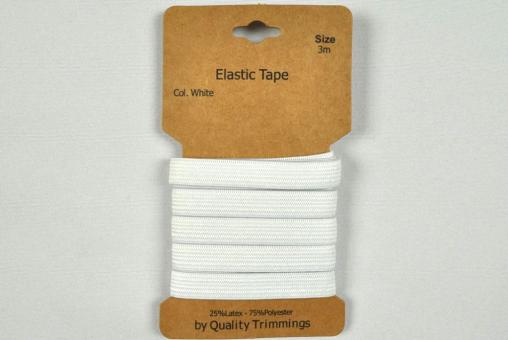 Elastikband 5 mm - 3 m - Weiß 