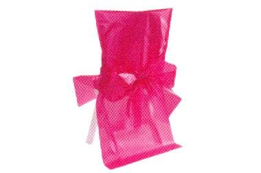 Stuhlhusse Satin mit Schleife Pink