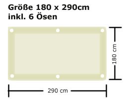 Ready Segeltuch - 180 x 290 cm inkl. 6 Ösen - Sand 