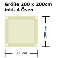 Ready Segeltuch - 200 x 200 cm inkl. 4 Ösen - Sand 
