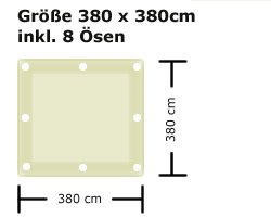 Ready Segeltuch - 380 x 380 cm inkl. 8 Ösen - Sand 