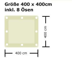 Ready Segeltuch - 400 x 400 cm inkl. 8 Ösen-  Sand 