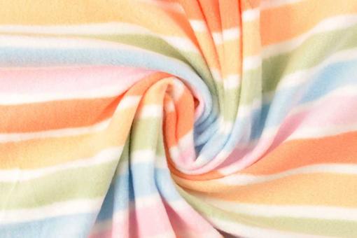 Fleece-Stoff mit Pastellstreifen 