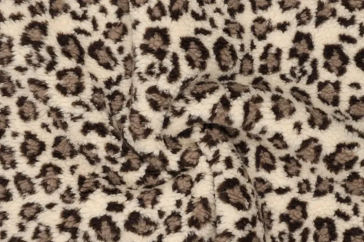 Fleece Sherpa mit kleinem Leo Muster 