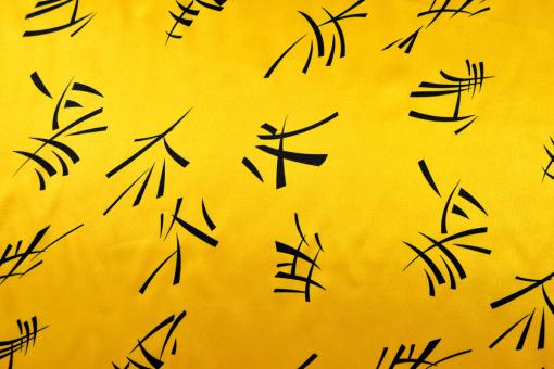 Satin Chinesische Schriftzeichen Gelb
