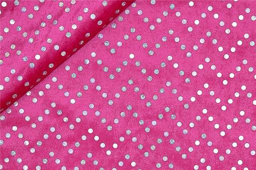 Pannesamt mit Silberpailletten - Pink 