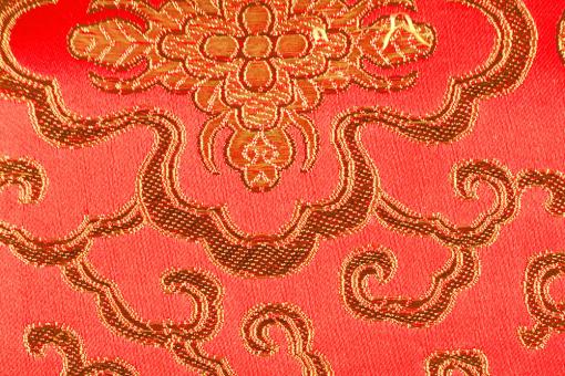 China-Kunstseide - Ornament - Rot 