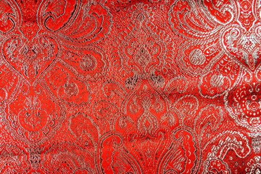 China-Kunstseide - Hochglanz - Rot/Silber 