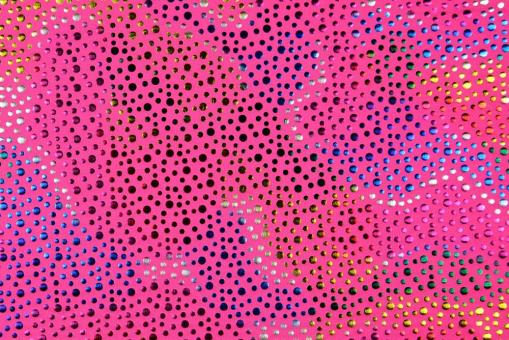 Tanzkleiderstoff - Hologramm-Effekt - Bunte Punkte - Pink 