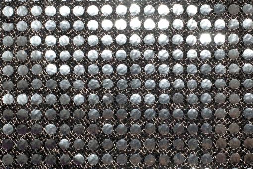 Pailletten-Stoff - 3 mm Silber/Schwarz