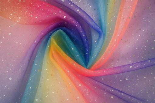 Organza-Stoff - Rainbow Twinkle 