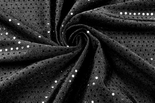 Tanzkleiderstoff mit Pailletten - Schwarz 