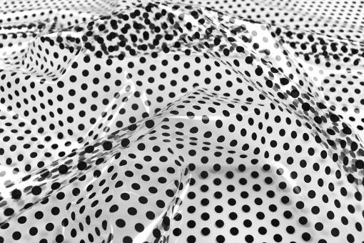 Transparenter Folienstoff mit Tupfen Muster 