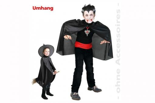 Kinder-Umhang - Schwarz 128/140