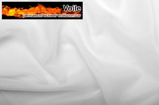 Voile-Gardinenstoff - permanent schwer entflammbar - 300 cm Weiß