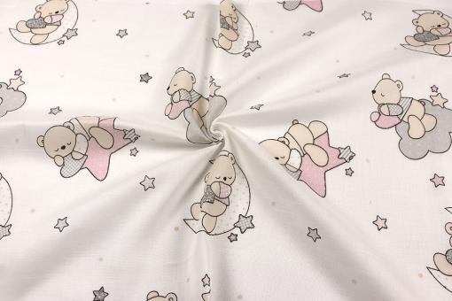 Gardinenstoff mit Bleiband - Teddys - 280 cm 