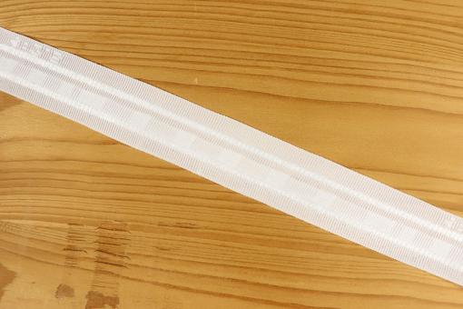 Gardinenband 3er-Falte, 2,5-fach Stoffzuschlag - 26 mm - Weiß 