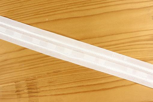 Gardinenband 4er-Falte, 3-fach Stoffzuschlag - 26 mm - Weiß 