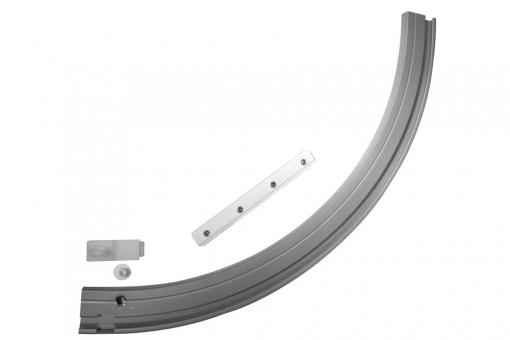 GARDINIA Aluminium-Rundbogen für Aluminium-Vorhangschiene - 1-läufig - rechts 