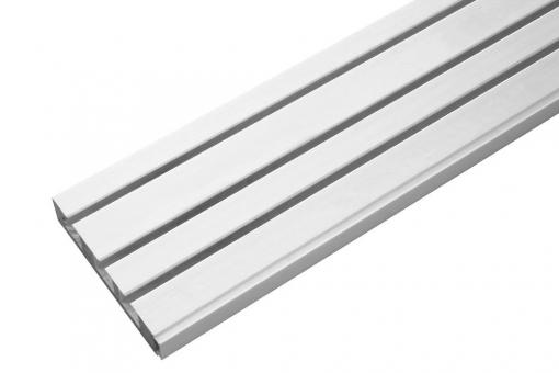 GARDINIA Holz-Kunststoff-Vorhangschiene - 3-läufig - 150 cm - Weiß 