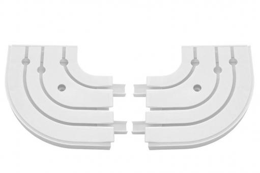 GARDINIA 1 Paar Rundbogen für Vorhangschiene 3-läufig mit Endstück - Weiß 