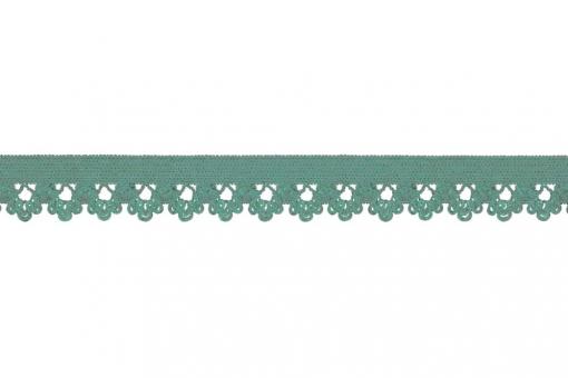 Gummiband mit Spitze - 1,3 cm - Uni Dusty Green