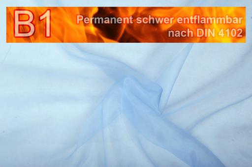 Organza - permanent schwer entflammbar - 300 cm Hellblau