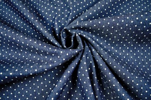 Jeansstoff - Mini-Tupfen - Nachtblau 