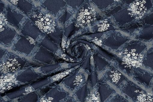 Deluxe Jeans-Stoff mit Rauten-Stick 