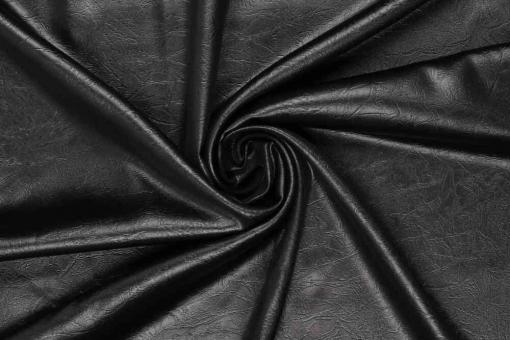 Satin-Lederimitat Schwarz