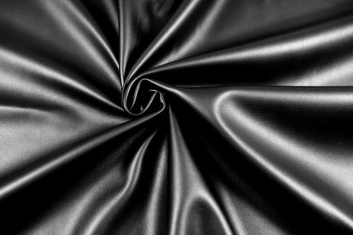 Mattes Kunstleder - Stretch - Schwarz 