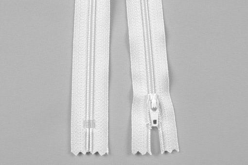 YKK-Kunststoff-Reißverschluss - nicht teilbar - 40 cm Weiß