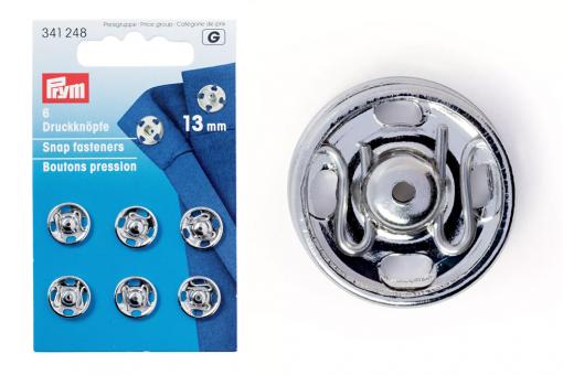 Annäh-Druckknöpfe 13 mm Silber - 6 Stück 