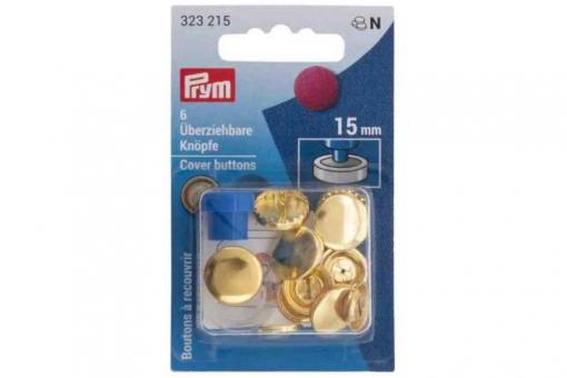 6 überziehbare Knöpfe 15 mm Gold 