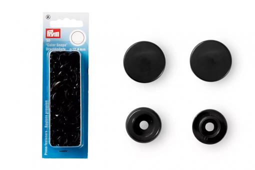 Nähfrei-Druckknöpfe - "Color Snaps" - 12,4 mm - Schwarz 
