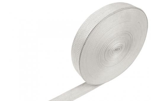 Gurtband-Meterware - Panamabindung - 40 mm breit Hellgrau