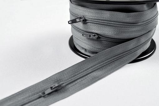 Kunststoff-Reißverschluss - Meterware Grau
