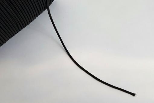 Elastik-Gummilitze - 2 mm breit - meterweise - Schwarz 