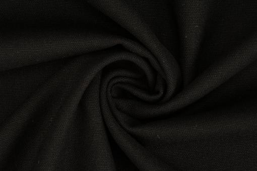 Leinen-Mischgewebe - Uni Schwarz