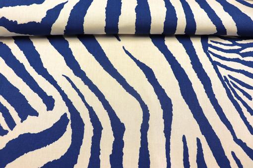 Markisen-/Outdoor-Stoff - Zebramuster Creme/Royal