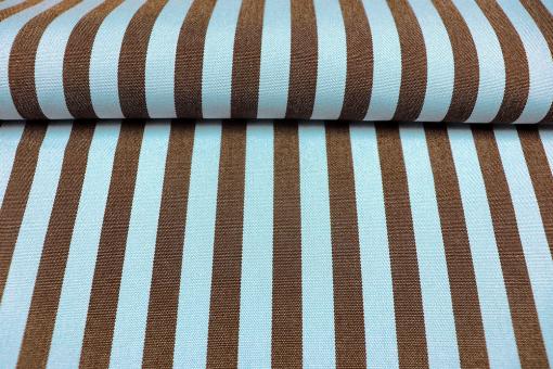 Markisen-/Outdoor-Stoff gestreift Hellblau/Dunkelbraun