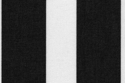 Markisen-/Outdoor-Stoff - Blockstreifen Weiß/Schwarz