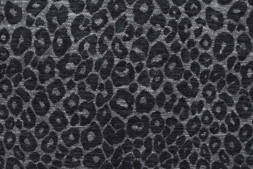 Premium Möbelstoff Chenille in Leo-Muster Grau