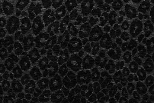 Premium Möbelstoff Chenille in Leo-Muster Schwarz